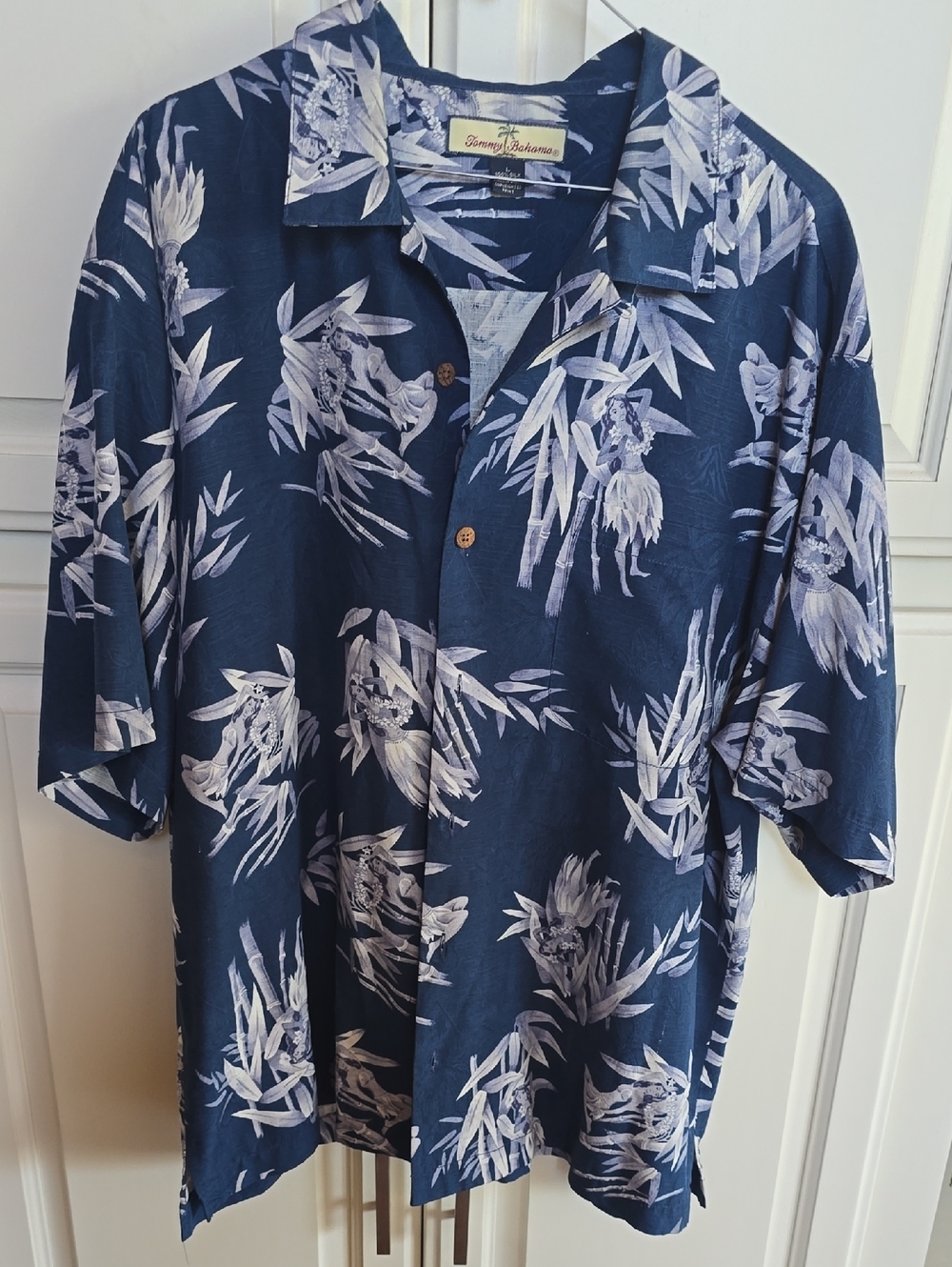 Tommy Bahama Navy & White Tropical Camp Shirt